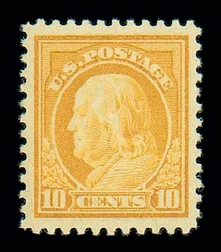 US Stamp Prices Scott Cat. #510 - 1917 10c Franklin Perf 11. Matthew Bennett International, Jun 2007, Sale 319, Lot 1480