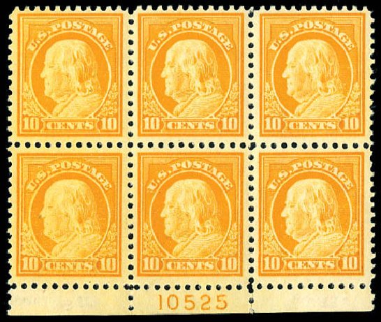 Value of US Stamp Scott Catalog # 510 - 1917 10c Franklin Perf 11. Matthew Bennett International, Dec 2008, Sale 330, Lot 1826