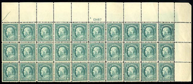 Costs of US Stamps Scott Catalogue 511 - 11c 1917 Franklin Perf 11. Matthew Bennett International, Dec 2008, Sale 330, Lot 1827