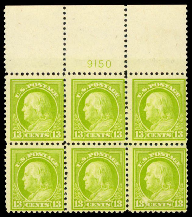 US Stamp Prices Scott Catalog 513: 1917 13c Franklin Perf 11. Daniel Kelleher Auctions, May 2015, Sale 669, Lot 3104