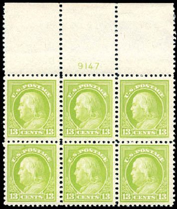 US Stamp Value Scott Catalogue #513: 1917 13c Franklin Perf 11. Schuyler J. Rumsey Philatelic Auctions, Apr 2015, Sale 60, Lot 2935