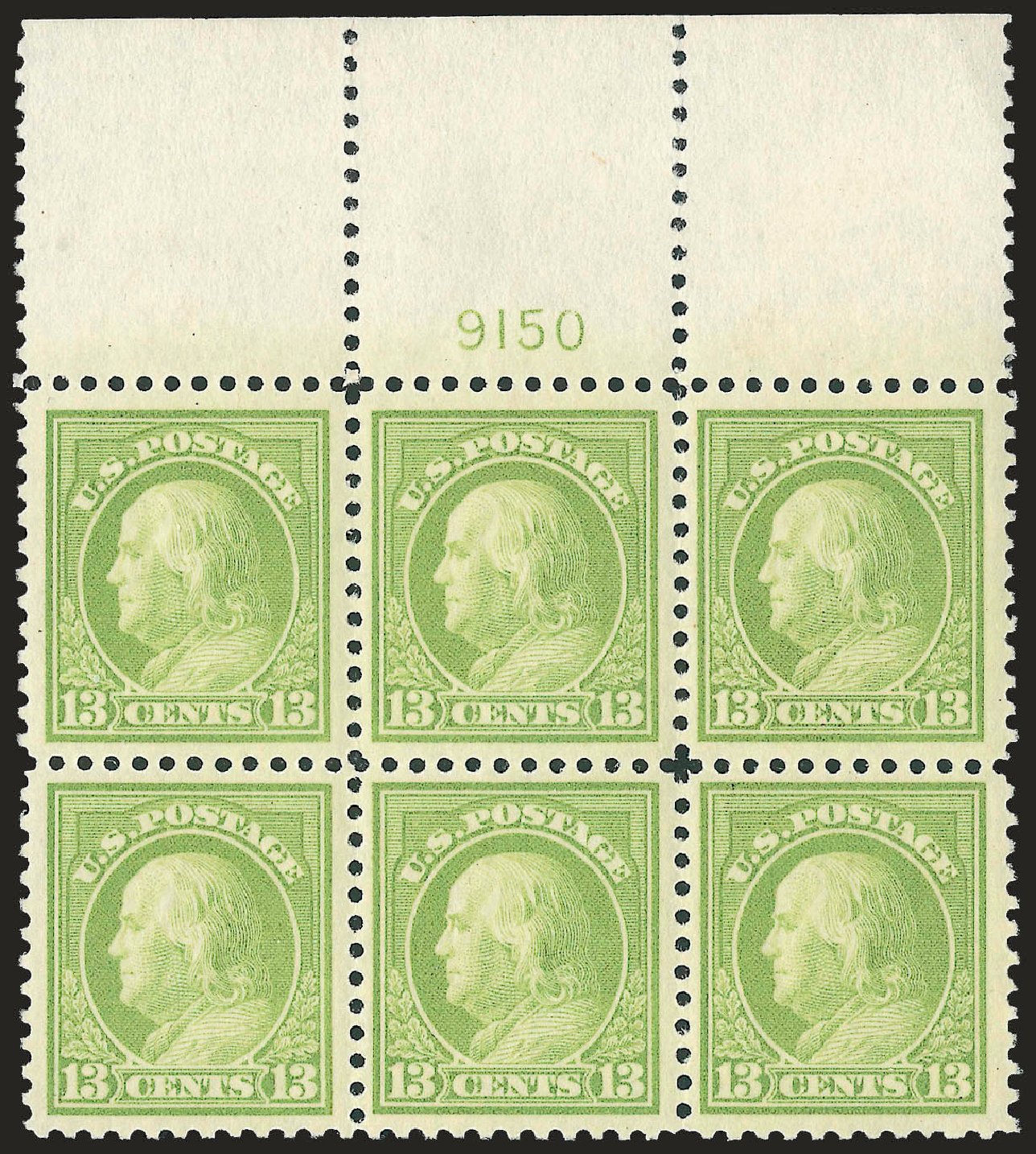 Value of US Stamp Scott Catalogue 513 - 1917 13c Franklin Perf 11. Robert Siegel Auction Galleries, Jun 2010, Sale 992, Lot 2515