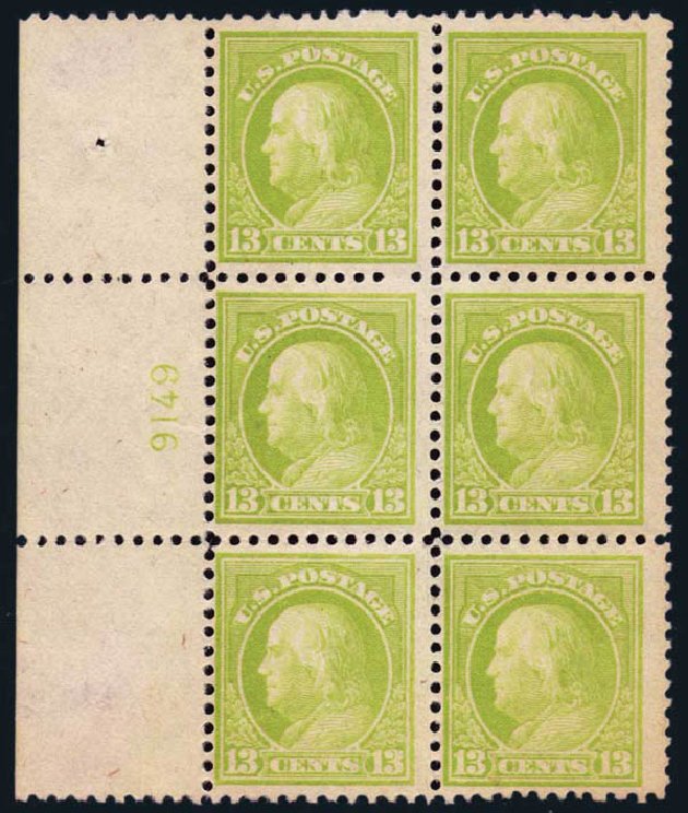 US Stamps Prices Scott Catalog 513: 13c 1917 Franklin Perf 11. Harmer-Schau Auction Galleries, Oct 2013, Sale 99, Lot 192
