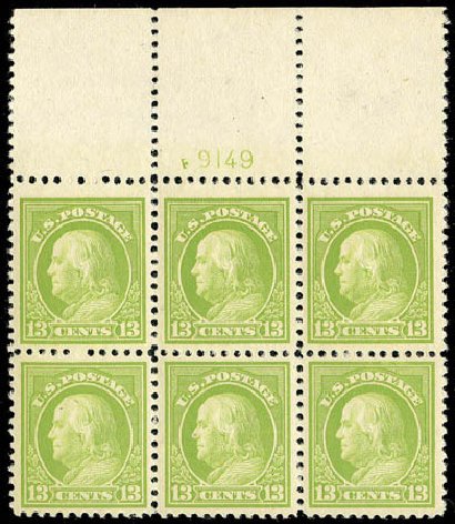Costs of US Stamps Scott Catalogue #513: 13c 1917 Franklin Perf 11. Matthew Bennett International, Apr 2008, Sale 326, Lot 463