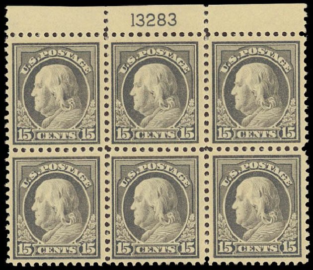 US Stamps Prices Scott #514: 1917 15c Franklin Perf 11. Daniel Kelleher Auctions, Aug 2012, Sale 631, Lot 1259