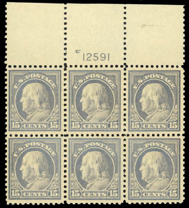 US Stamp Values Scott Catalog 514 - 1917 15c Franklin Perf 11. Daniel Kelleher Auctions, Mar 2013, Sale 635, Lot 599