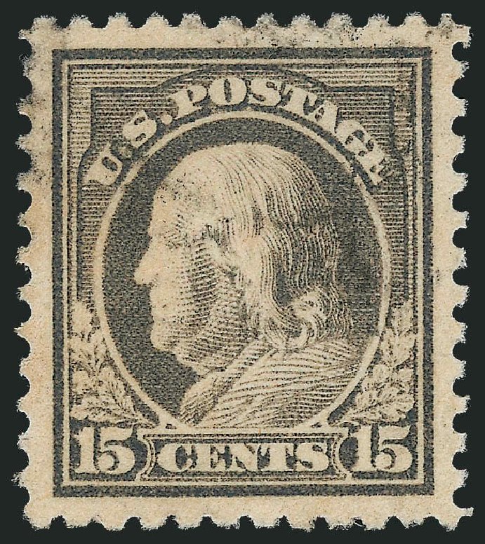 US Stamp Values Scott # 514: 1917 15c Franklin Perf 11. Robert Siegel Auction Galleries, Oct 2012, Sale 1032, Lot 3601