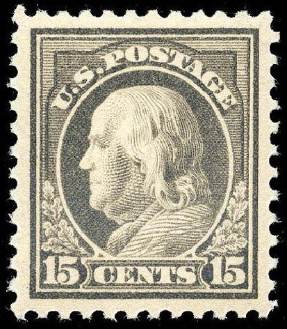 Price of US Stamps Scott # 514 - 15c 1917 Franklin Perf 11. Matthew Bennett International, Apr 2008, Sale 326, Lot 464