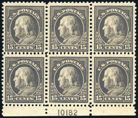US Stamps Prices Scott Cat. #514: 15c 1917 Franklin Perf 11. Harmer-Schau Auction Galleries, Aug 2011, Sale 90, Lot 1562