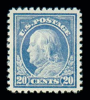 US Stamp Value Scott Cat. # 515 - 20c 1917 Franklin Perf 11. Matthew Bennett International, Dec 2007, Sale 325, Lot 2169