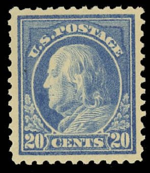 Prices of US Stamp Scott Catalog 515: 1917 20c Franklin Perf 11. Daniel Kelleher Auctions, Oct 2012, Sale 632, Lot 1390