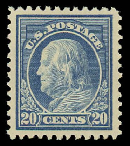 US Stamps Price Scott # 515: 20c 1917 Franklin Perf 11. Daniel Kelleher Auctions, Oct 2011, Sale 626, Lot 411