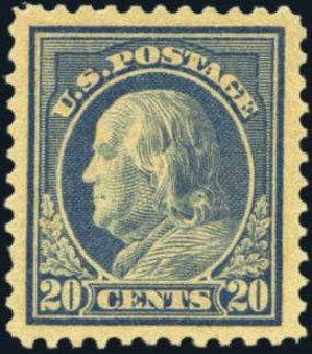 Cost of US Stamp Scott Catalog # 515 - 1917 20c Franklin Perf 11. Harmer-Schau Auction Galleries, Aug 2012, Sale 94, Lot 1604