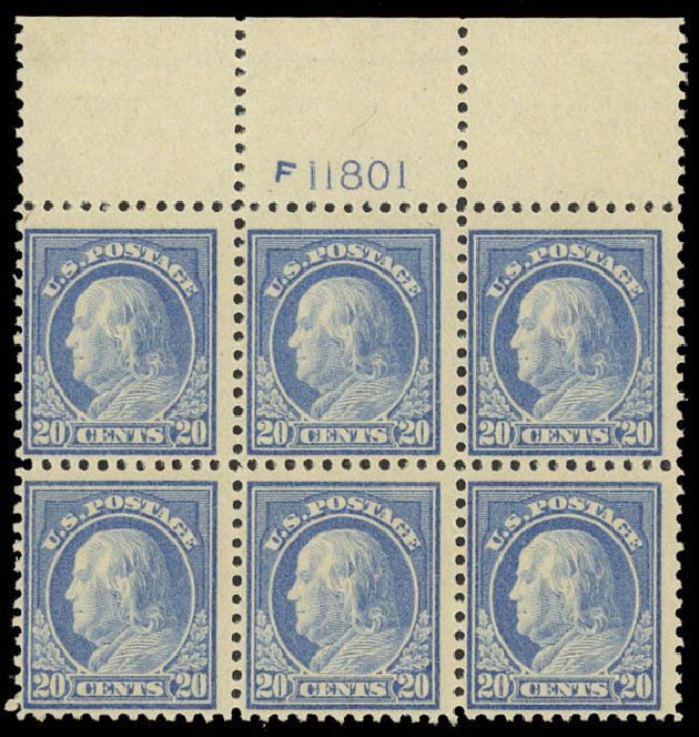 US Stamps Price Scott Catalog # 515 - 1917 20c Franklin Perf 11. Daniel Kelleher Auctions, Aug 2012, Sale 631, Lot 1262