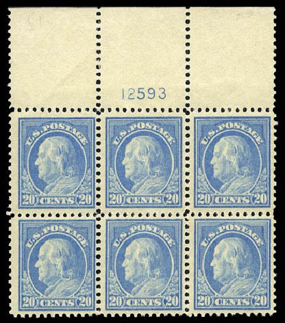 Prices of US Stamps Scott Cat. #515: 1917 20c Franklin Perf 11. Matthew Bennett International, Mar 2011, Sale 336, Lot 1316
