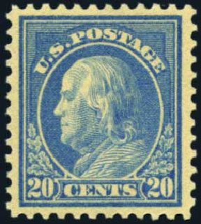Prices of US Stamp Scott Catalogue # 515 - 1917 20c Franklin Perf 11. Harmer-Schau Auction Galleries, May 2012, Sale 93, Lot 366