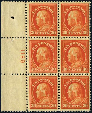 Value of US Stamps Scott # 516: 30c 1917 Franklin Perf 11. Harmer-Schau Auction Galleries, May 2012, Sale 93, Lot 367