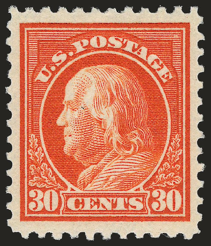 Values of US Stamp Scott # 516: 30c 1917 Franklin Perf 11. Robert Siegel Auction Galleries, Jun 2010, Sale 992, Lot 2518