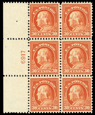 US Stamp Price Scott Catalog # 516 - 1917 30c Franklin Perf 11. Cherrystone Auctions, Jul 2010, Sale 201007, Lot 69