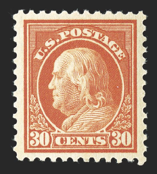Values of US Stamps Scott 516: 1917 30c Franklin Perf 11. Spink Shreves Galleries, Nov 2012, Sale 141, Lot 179