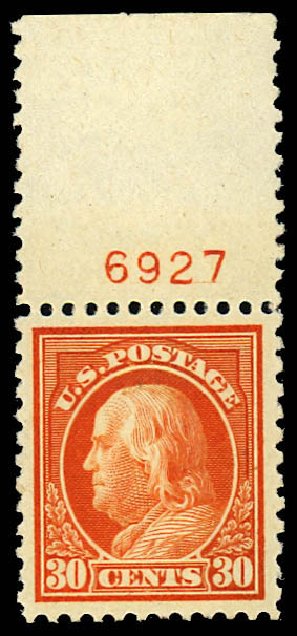 Price of US Stamp Scott # 516 - 30c 1917 Franklin Perf 11. Daniel Kelleher Auctions, Dec 2012, Sale 633, Lot 890