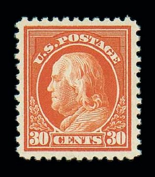 Values of US Stamps Scott Catalog #516 - 1917 30c Franklin Perf 11. Matthew Bennett International, Jun 2007, Sale 319, Lot 1481
