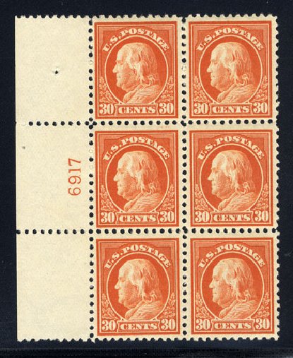 Value of US Stamps Scott #516: 1917 30c Franklin Perf 11. Cherrystone Auctions, Sep 2008, Sale 200809, Lot 41