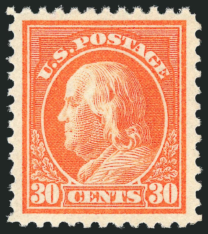 US Stamps Values Scott Cat. # 516: 1917 30c Franklin Perf 11. Robert Siegel Auction Galleries, Oct 2010, Sale 997, Lot 6051