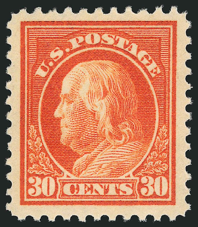 Values of US Stamp Scott Cat. 516 - 30c 1917 Franklin Perf 11. Robert Siegel Auction Galleries, Mar 2014, Sale 1067, Lot 1585
