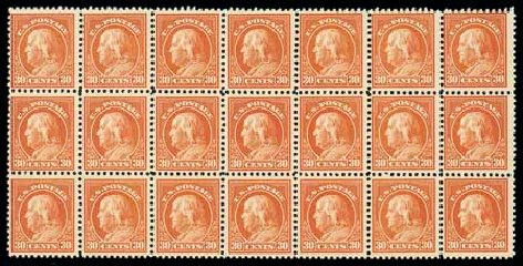 US Stamps Values Scott Cat. # 516: 30c 1917 Franklin Perf 11. Matthew Bennett International, Dec 2007, Sale 325, Lot 2172