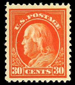 Prices of US Stamp Scott Cat. #516 - 1917 30c Franklin Perf 11. Daniel Kelleher Auctions, Dec 2012, Sale 633, Lot 892
