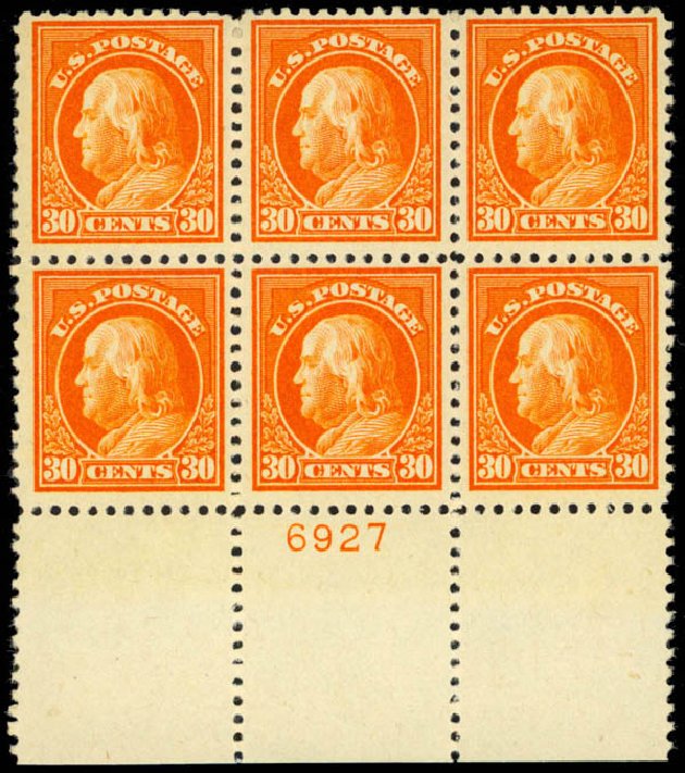 US Stamps Price Scott Cat. # 516 - 30c 1917 Franklin Perf 11. Daniel Kelleher Auctions, Mar 2013, Sale 635, Lot 602