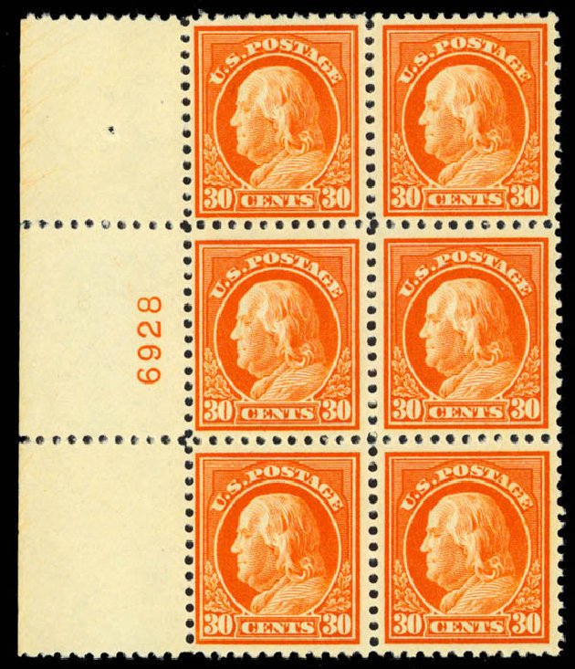 US Stamp Values Scott # 516 - 1917 30c Franklin Perf 11. Daniel Kelleher Auctions, Apr 2013, Sale 636, Lot 392