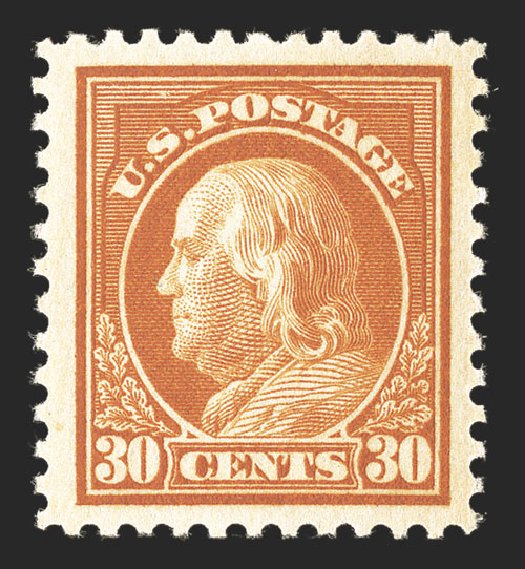 Cost of US Stamps Scott #516 - 30c 1917 Franklin Perf 11. Spink Shreves Galleries, Mar 2013, Sale 142, Lot 376
