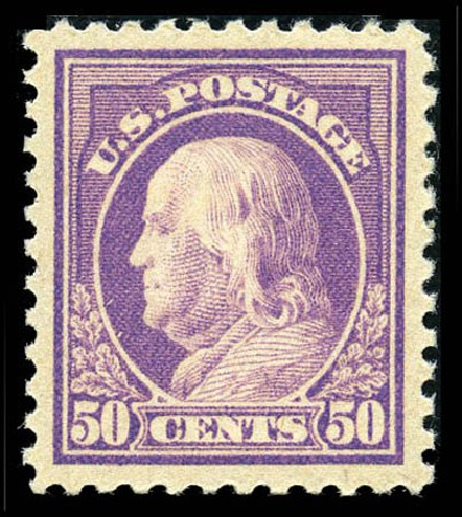 Prices of US Stamp Scott Catalogue 517: 1917 50c Franklin Perf 11. Matthew Bennett International, Feb 2012, Sale 340, Lot 487