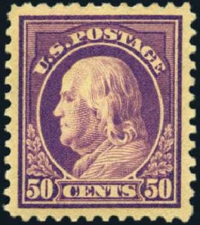 Costs of US Stamps Scott # 517 - 1917 50c Franklin Perf 11. Harmer-Schau Auction Galleries, Aug 2012, Sale 94, Lot 1608