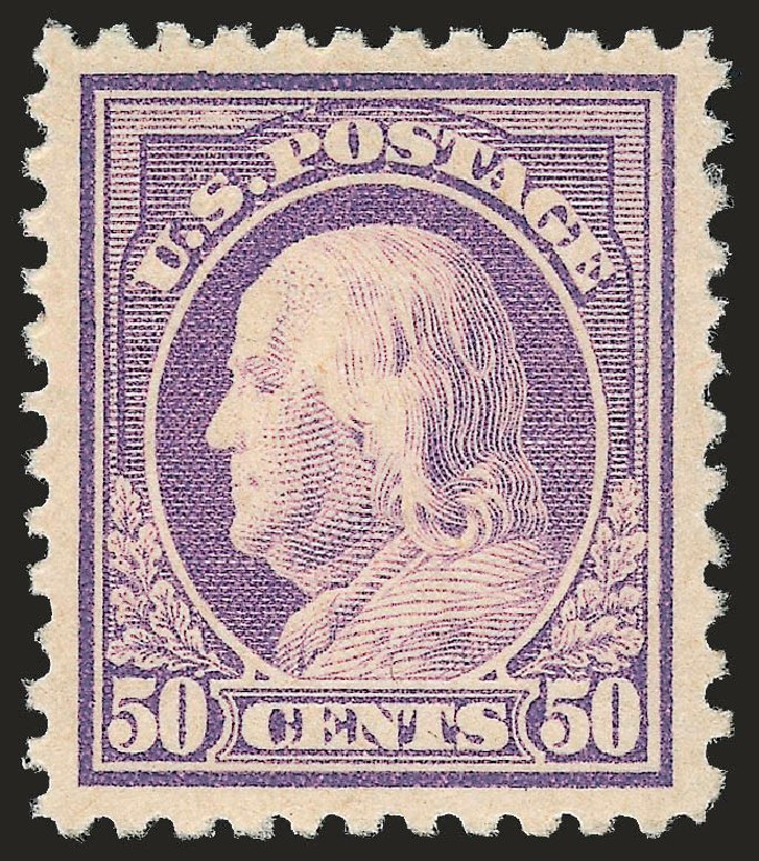 Values of US Stamp Scott Cat. #517: 1917 50c Franklin Perf 11. Robert Siegel Auction Galleries, Jun 2009, Sale 975, Lot 1935