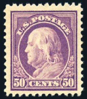 US Stamp Values Scott Cat. # 517: 50c 1917 Franklin Perf 11. Harmer-Schau Auction Galleries, Jun 2008, Sale 78, Lot 1603