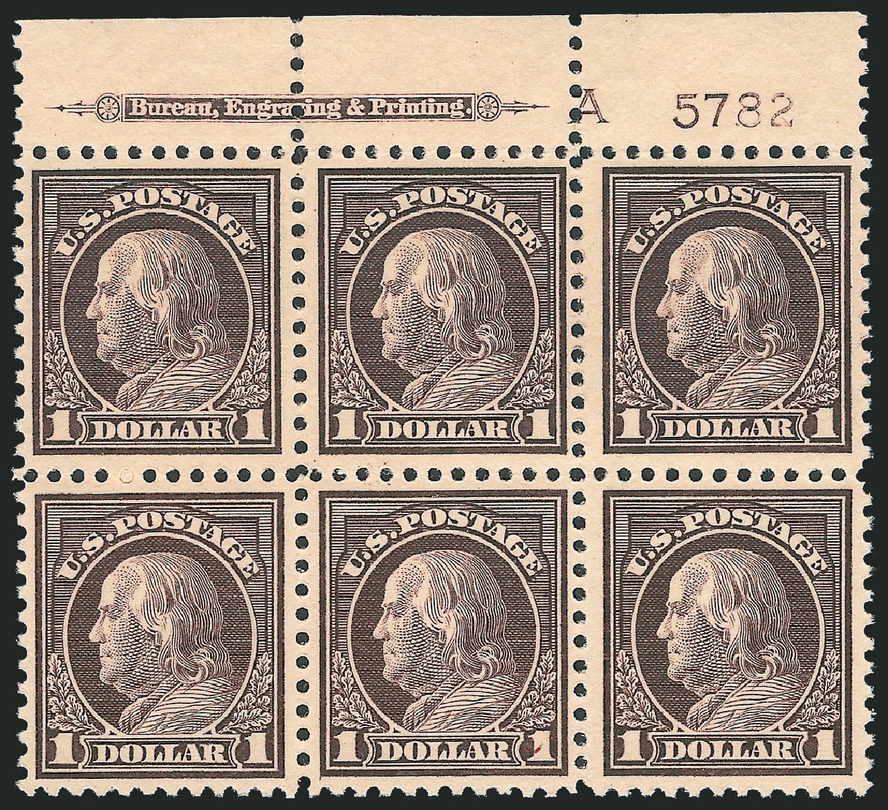 Price of US Stamps Scott Catalogue # 518 - US$1.00 1917 Franklin Perf 11. Robert Siegel Auction Galleries, Nov 2013, Sale 1061, Lot 3977