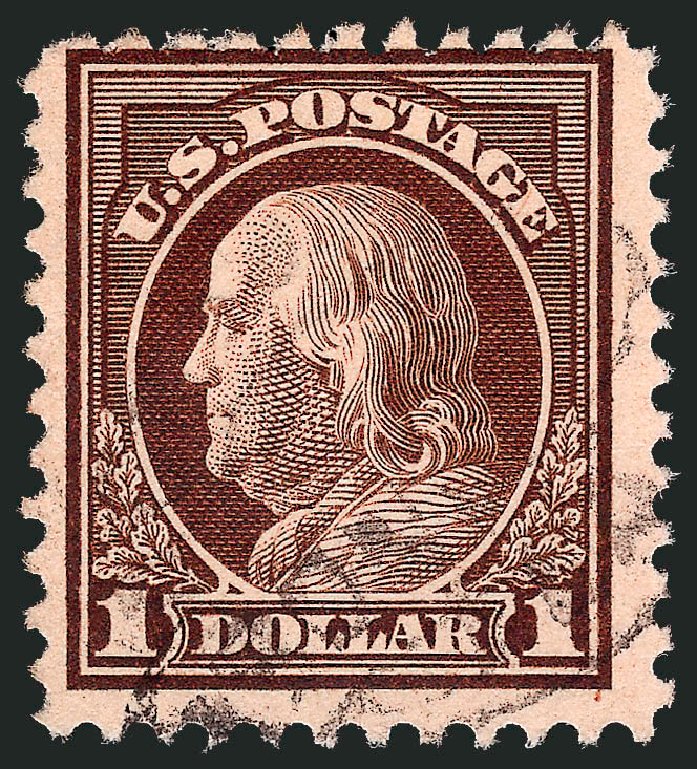 US Stamp Price Scott Catalogue 518 - US$1.00 1917 Franklin Perf 11. Robert Siegel Auction Galleries, Sep 2008, Sale 962, Lot 2787