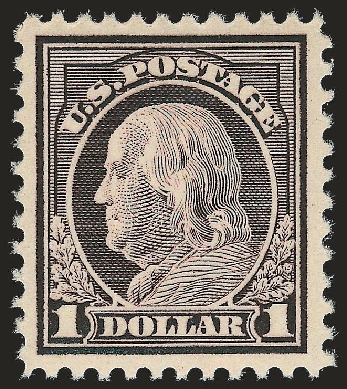 US Stamp Prices Scott Cat. 518: US$1.00 1917 Franklin Perf 11. Robert Siegel Auction Galleries, Sep 2009, Sale 968B, Lot 688