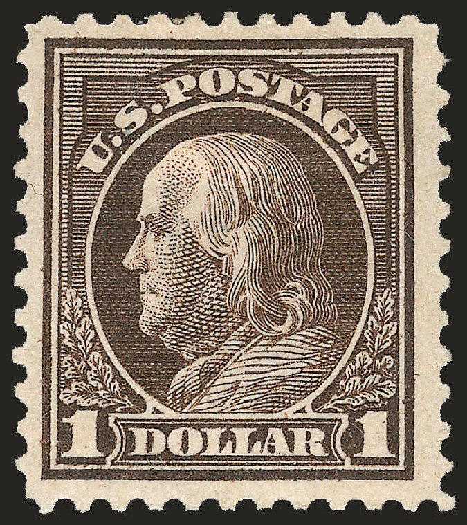US Stamp Prices Scott # 518: US$1.00 1917 Franklin Perf 11. Robert Siegel Auction Galleries, Jun 2009, Sale 975, Lot 1938