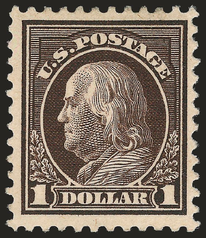 Value of US Stamp Scott Catalogue #518 - US$1.00 1917 Franklin Perf 11. Robert Siegel Auction Galleries, Dec 2008, Sale 967, Lot 4890