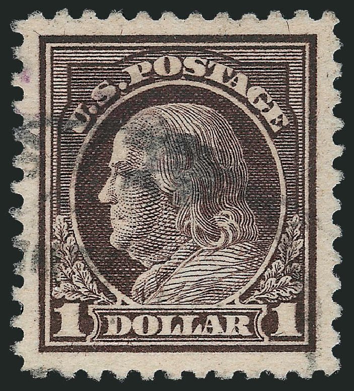 US Stamps Price Scott Catalog #518: 1917 US$1.00 Franklin Perf 11. Robert Siegel Auction Galleries, Oct 2012, Sale 1032, Lot 3605