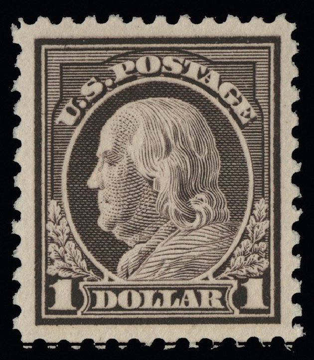 US Stamps Price Scott #518 - 1917 US$1.00 Franklin Perf 11. Spink Shreves Galleries, Aug 2013, Sale 144, Lot 275