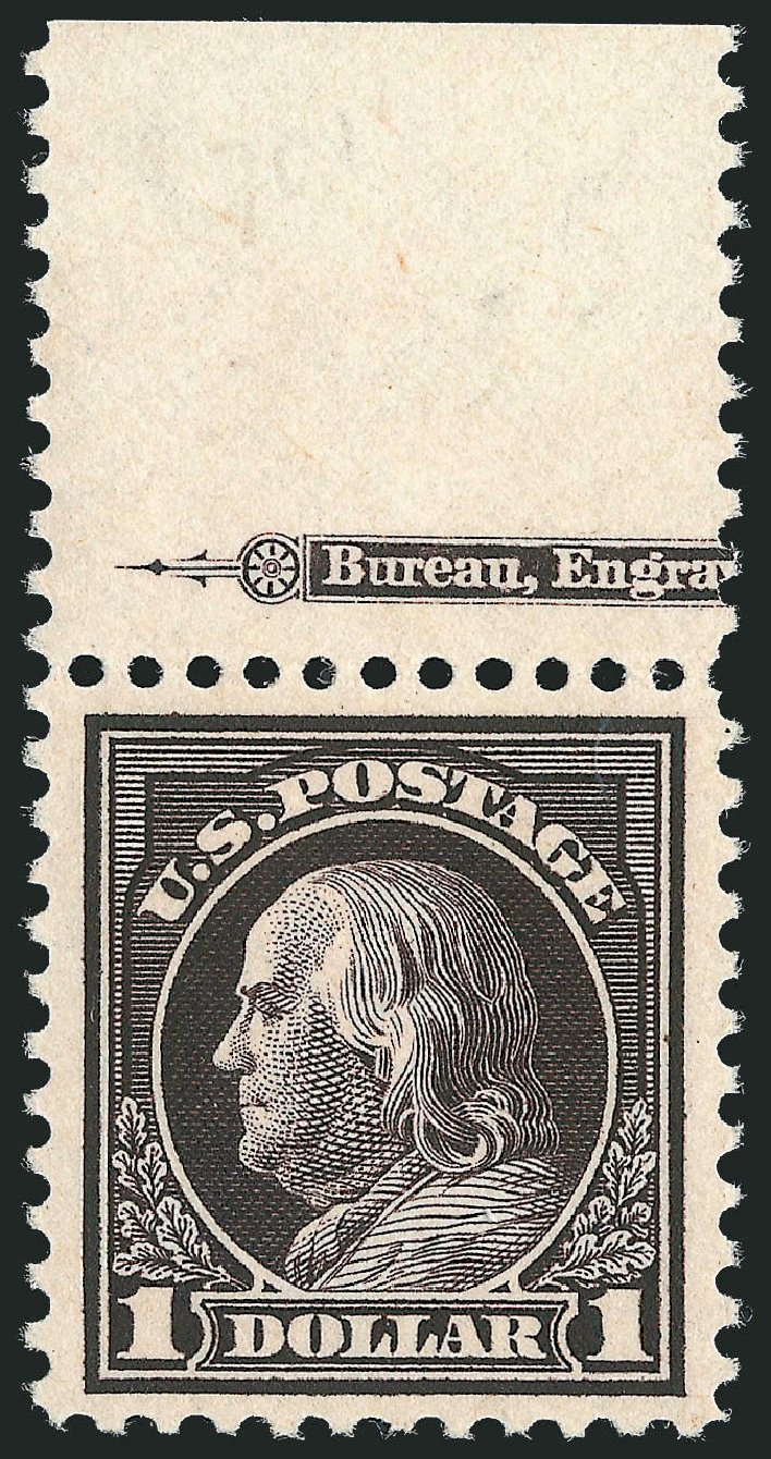 Values of US Stamps Scott Cat. 518 - 1917 US$1.00 Franklin Perf 11. Robert Siegel Auction Galleries, Oct 2011, Sale 1014, Lot 2012