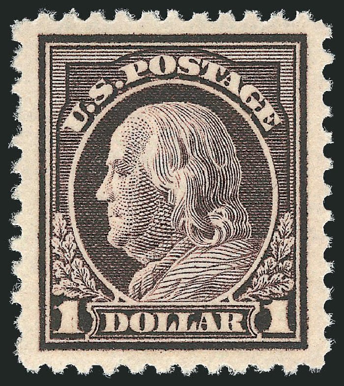 Prices of US Stamp Scott Cat. # 518 - 1917 US$1.00 Franklin Perf 11. Robert Siegel Auction Galleries, Dec 2010, Sale 1000, Lot 1243
