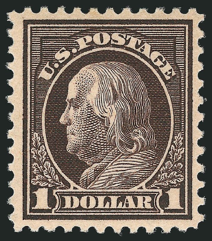 Cost of US Stamp Scott Cat. 518 - US$1.00 1917 Franklin Perf 11. Robert Siegel Auction Galleries, Oct 2011, Sale 1014, Lot 2013