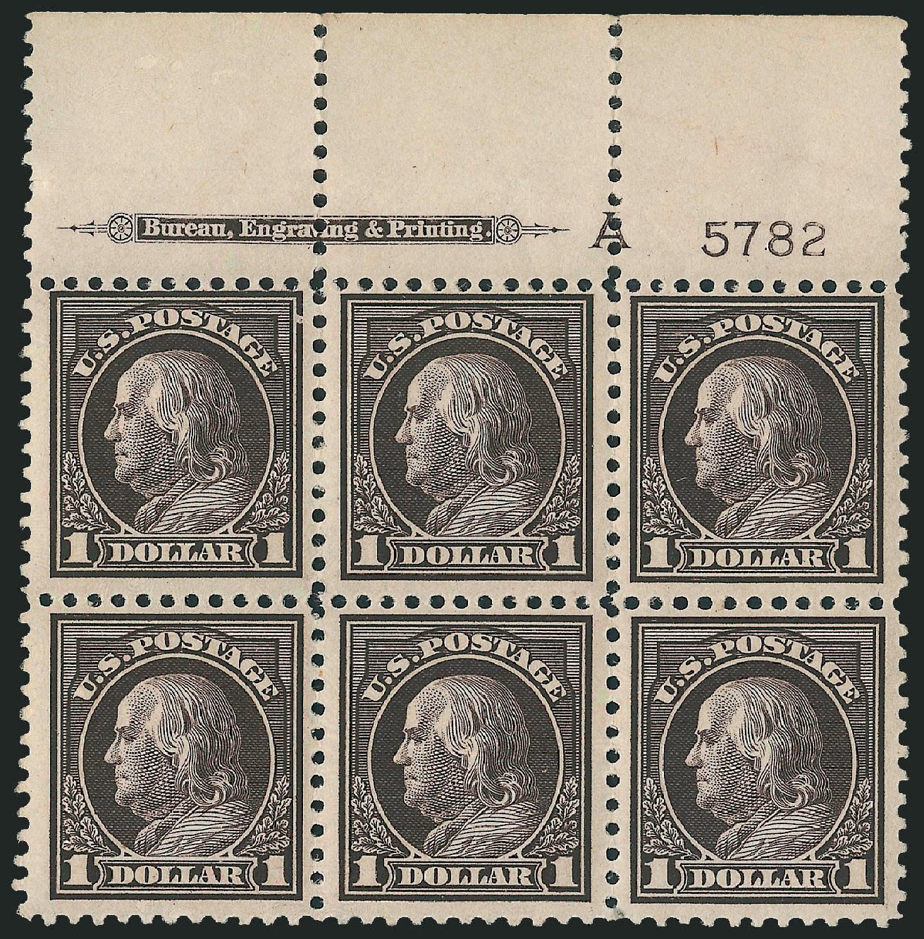 Value of US Stamp Scott 518: US$1.00 1917 Franklin Perf 11. Robert Siegel Auction Galleries, Apr 2009, Sale 971, Lot 1833