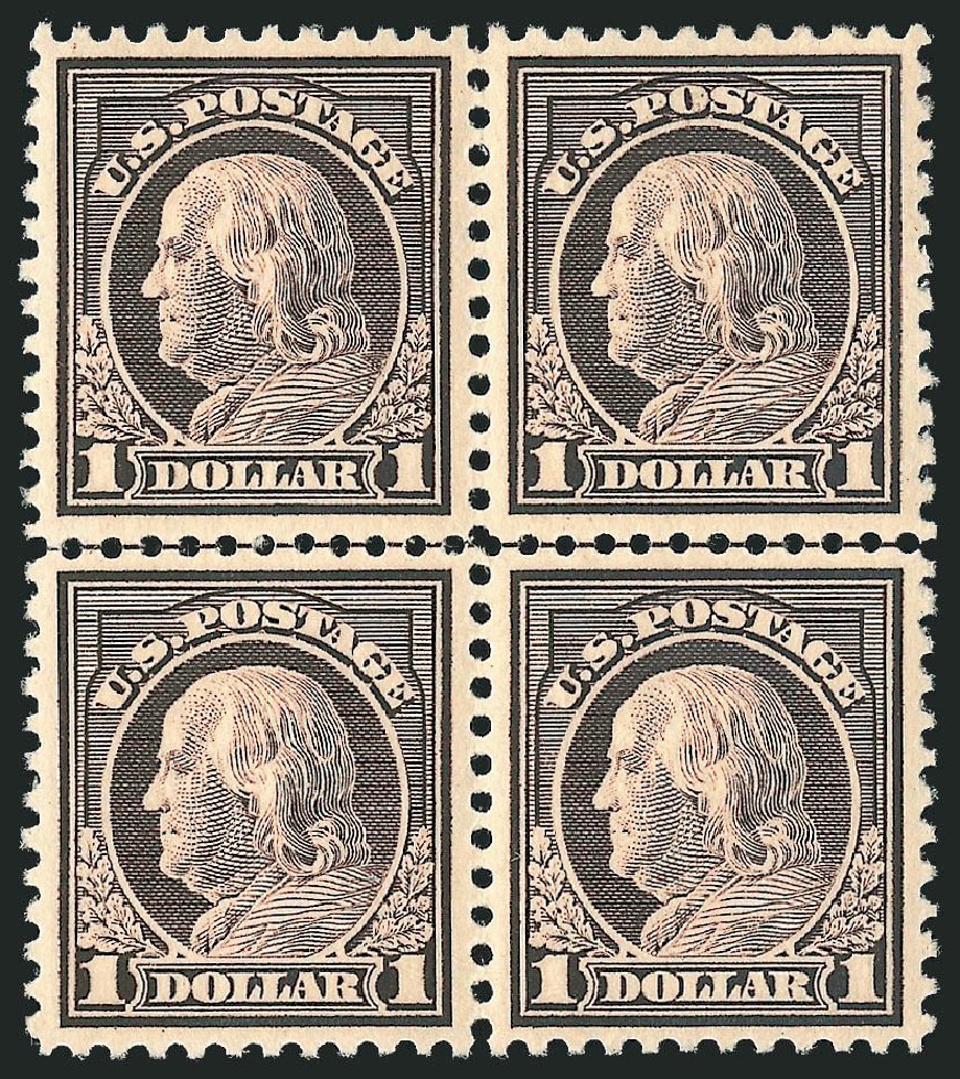 US Stamps Prices Scott Catalogue # 518: US$1.00 1917 Franklin Perf 11. Robert Siegel Auction Galleries, Nov 2013, Sale 1061, Lot 3976